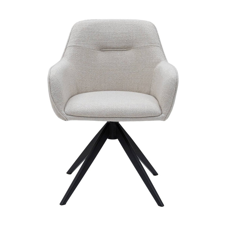 Chaise Pivotante Arne Blanc Tissu Texturé Moderne | ELIXA - Designix