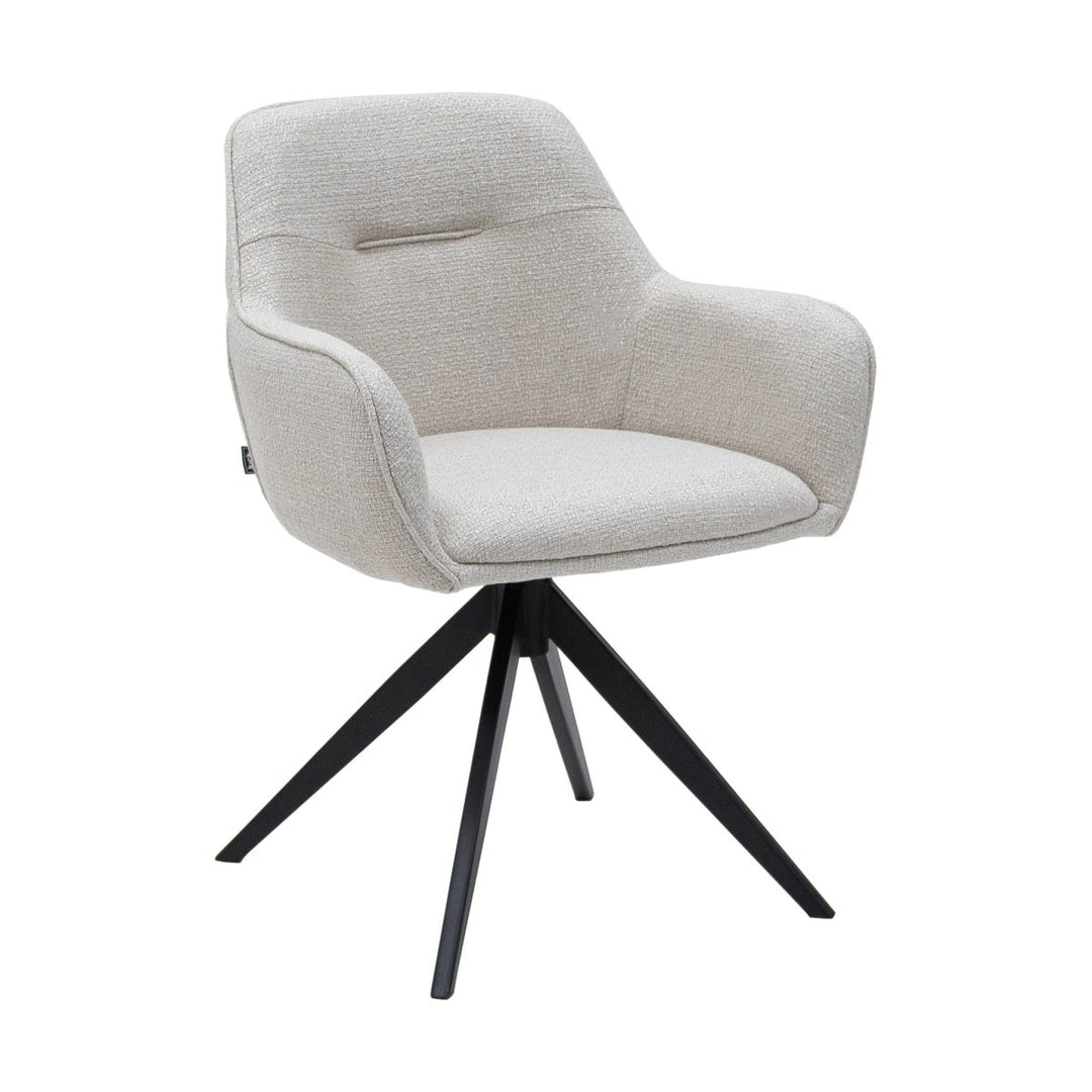 Chaise Pivotante Arne Blanc Tissu Texturé Moderne | ELIXA - Designix