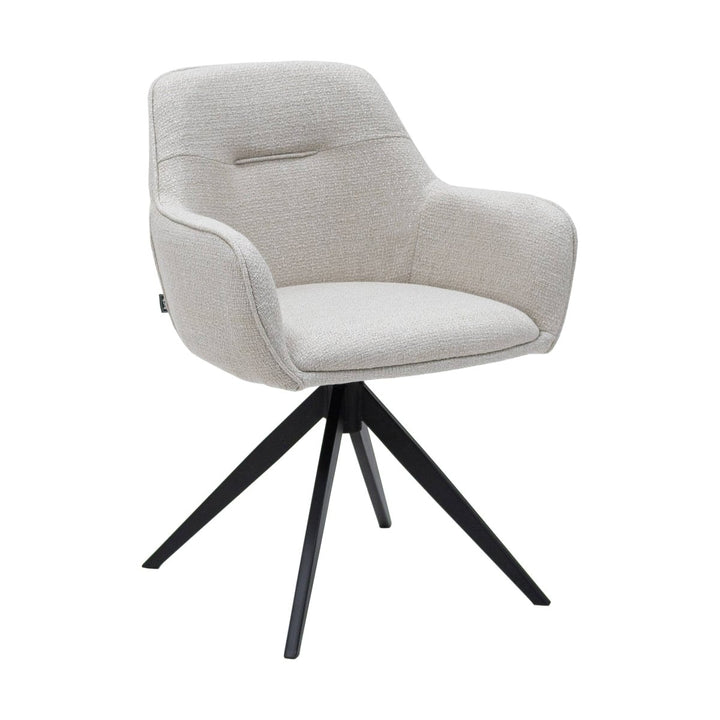 Chaise Pivotante Arne Blanc Tissu Texturé Moderne | ELIXA - Designix