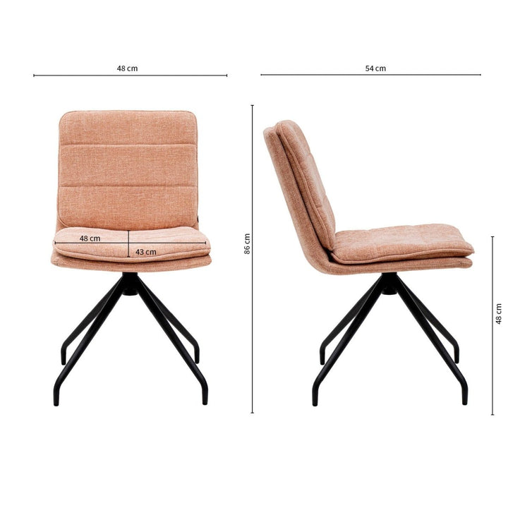 Chaise Pivotante Aron Rose Design et Confort Textile | XELI - Designix