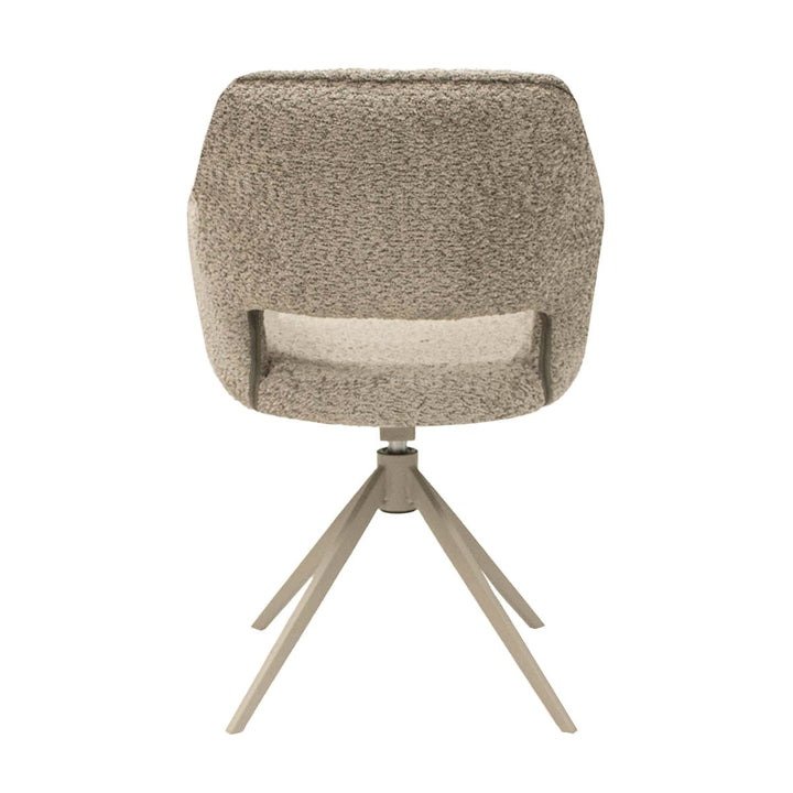 Chaise Pivotante Beige Tissu Bouclé Accoudoirs Fins Ouverture Dossier | NOVA - Designix