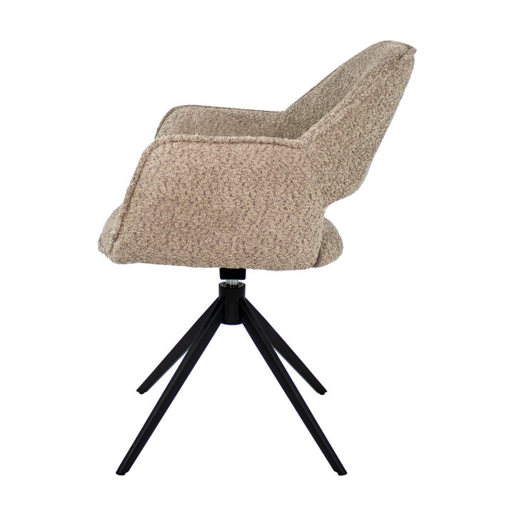 Chaise Pivotante Boucle Beige Avec Assise Confortable Et Base Métal | NOVA - Designix