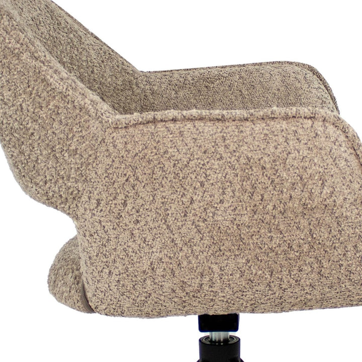 Chaise Pivotante Boucle Beige Avec Assise Confortable Et Base Métal | NOVA - Designix