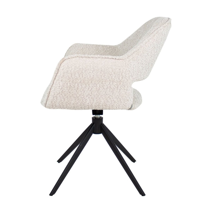 Chaise Pivotante En Boucle Confort Design Moderne Crème | NOVA - Designix