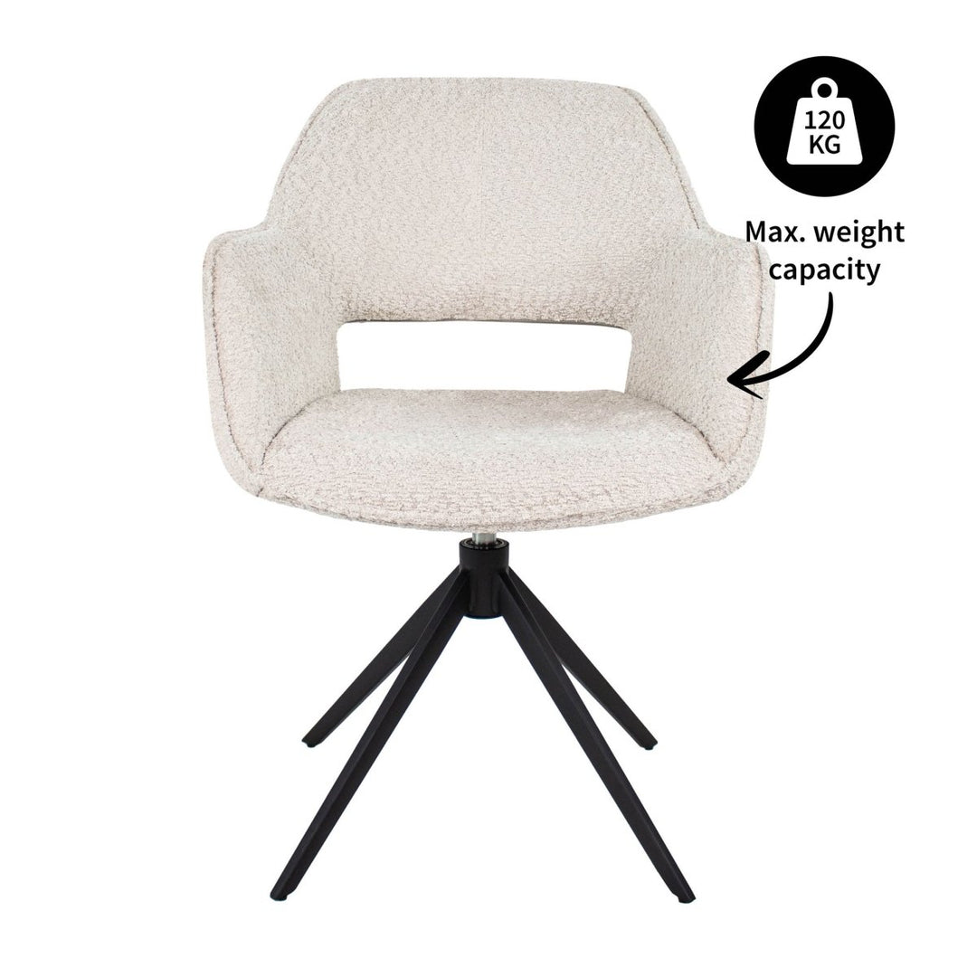 Chaise Pivotante En Boucle Confort Design Moderne Crème | NOVA - Designix