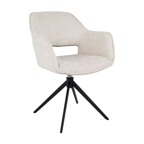 Chaise Pivotante En Boucle Confort Design Moderne Crème | NOVA