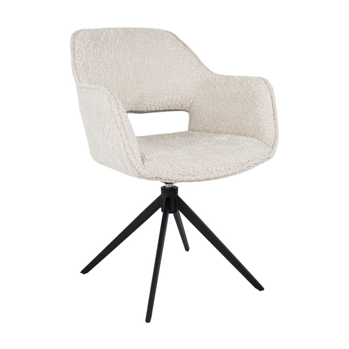 Chaise Pivotante En Boucle Confort Design Moderne Crème | NOVA - Designix
