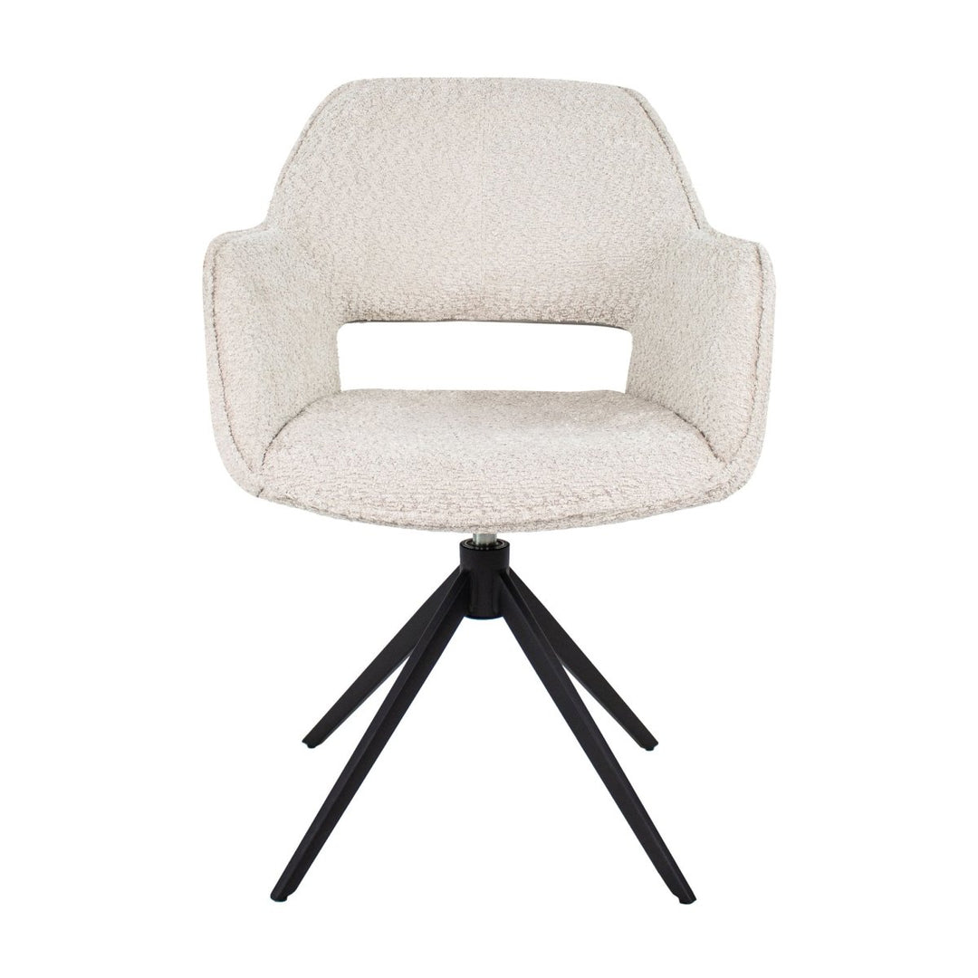 Chaise Pivotante En Boucle Confort Design Moderne Crème | NOVA - Designix