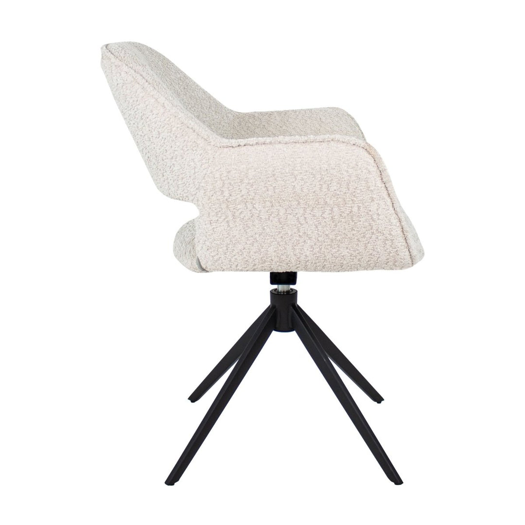 Chaise Pivotante En Boucle Confort Design Moderne Crème | NOVA - Designix