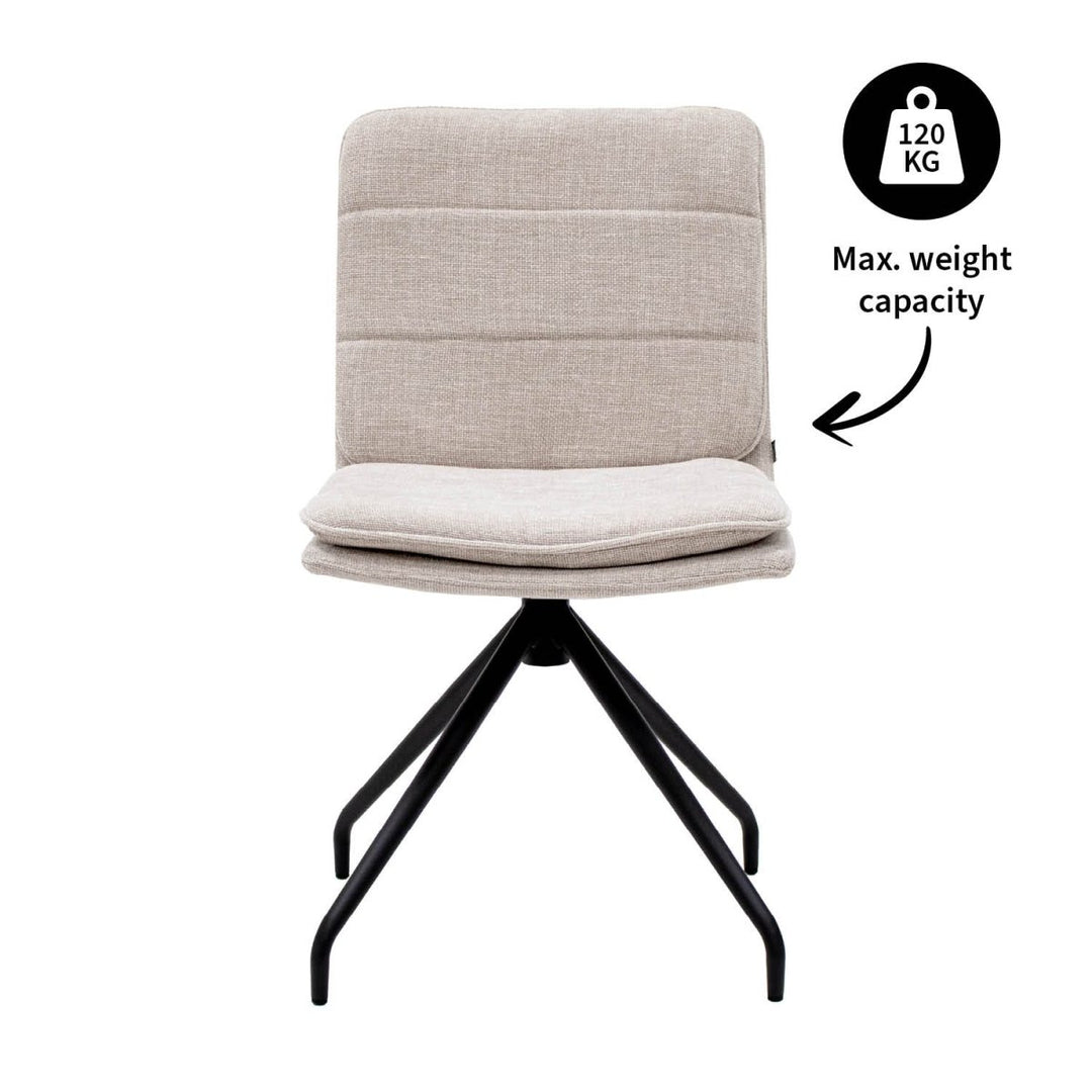 Chaise pivotante en tissu texturé Confort et Rotation 360 | NOVA - Designix