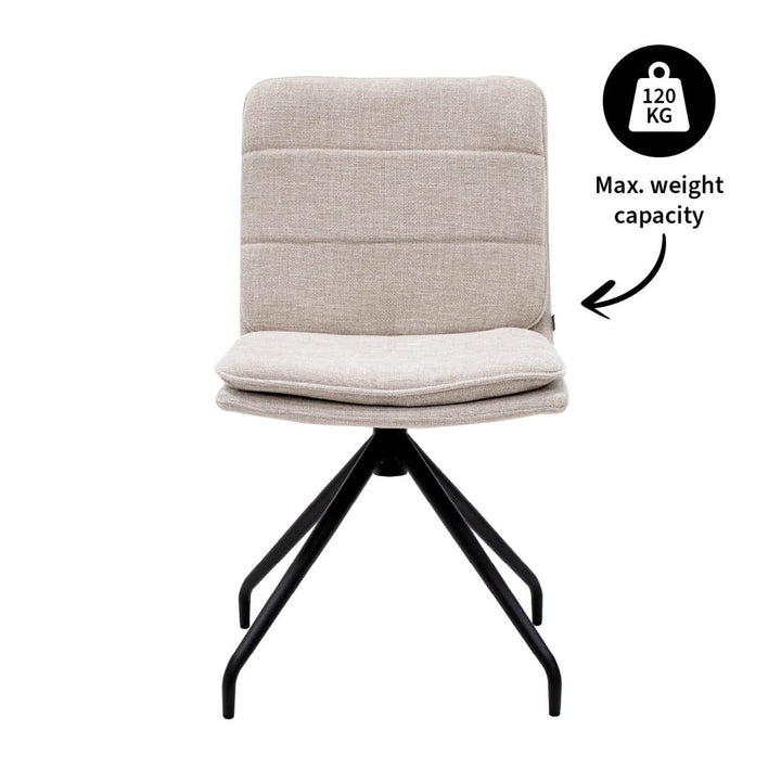 Chaise pivotante en tissu texturé Confort et Rotation 360 | NOVA - Designix