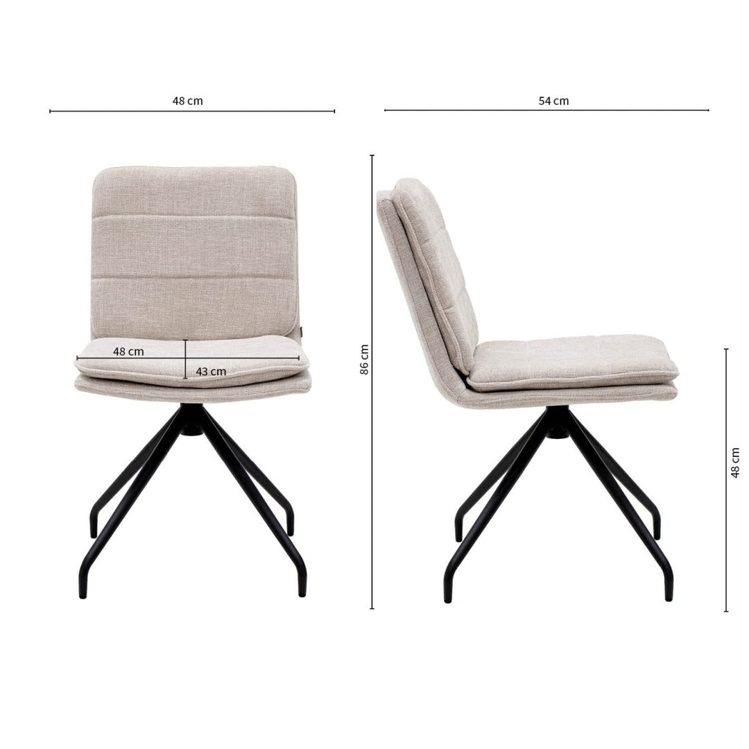 Chaise pivotante en tissu texturé Confort et Rotation 360 | NOVA - Designix