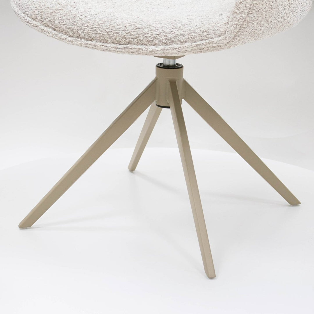 Chaise Pivotante Ergonomique Crème Avec Accoudoirs Confort Moderne | LUXA - Designix