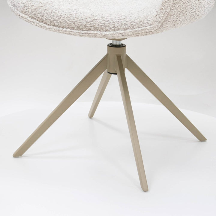 Chaise Pivotante Ergonomique Crème Avec Accoudoirs Confort Moderne | LUXA - Designix