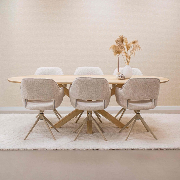 Chaise Pivotante Ergonomique Crème Avec Accoudoirs Confort Moderne | LUXA - Designix