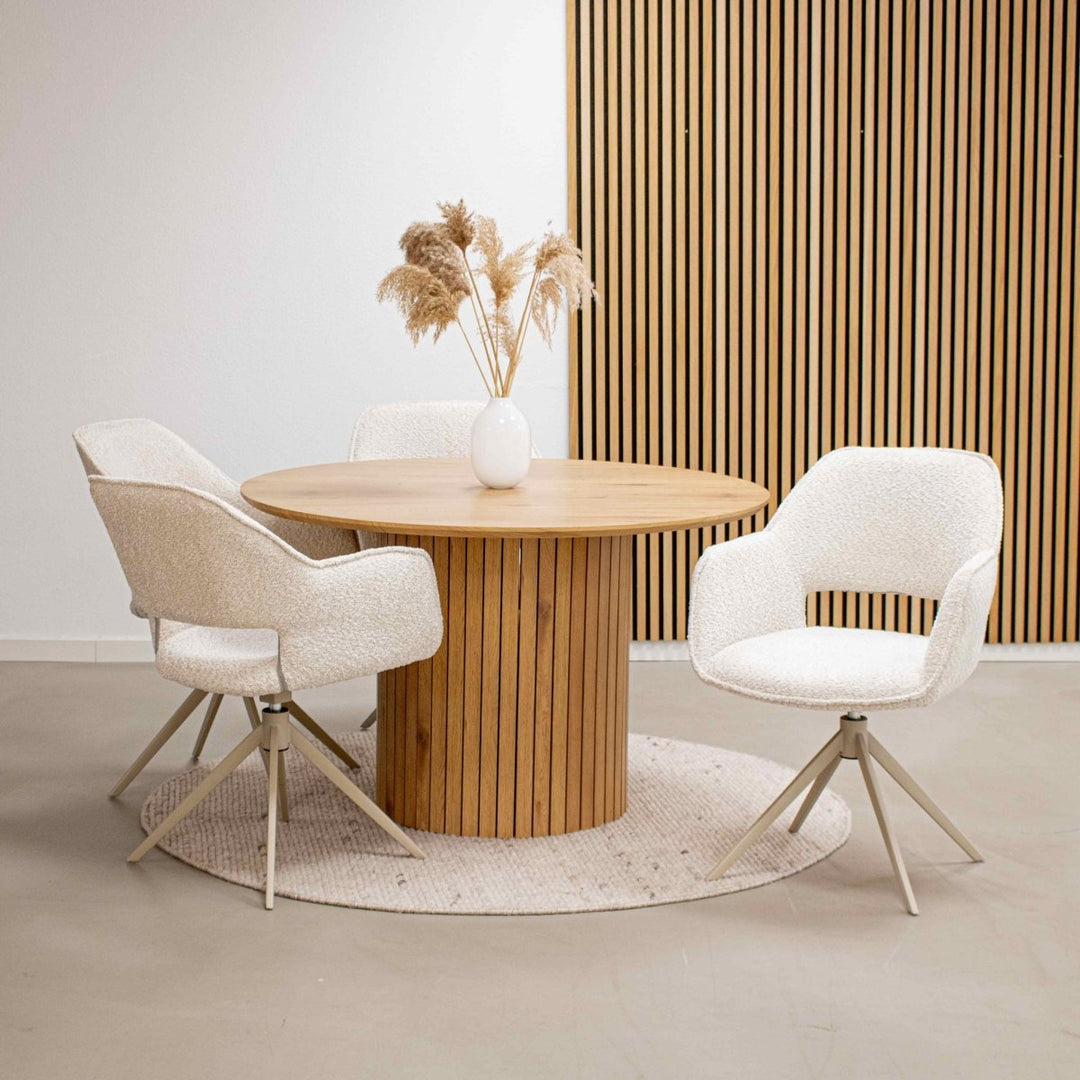 Chaise Pivotante Ergonomique Crème Avec Accoudoirs Confort Moderne | LUXA - Designix