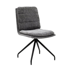 Chaise Pivotante Gris Foncé Rembourrée et Dossier Confortable | LUXA