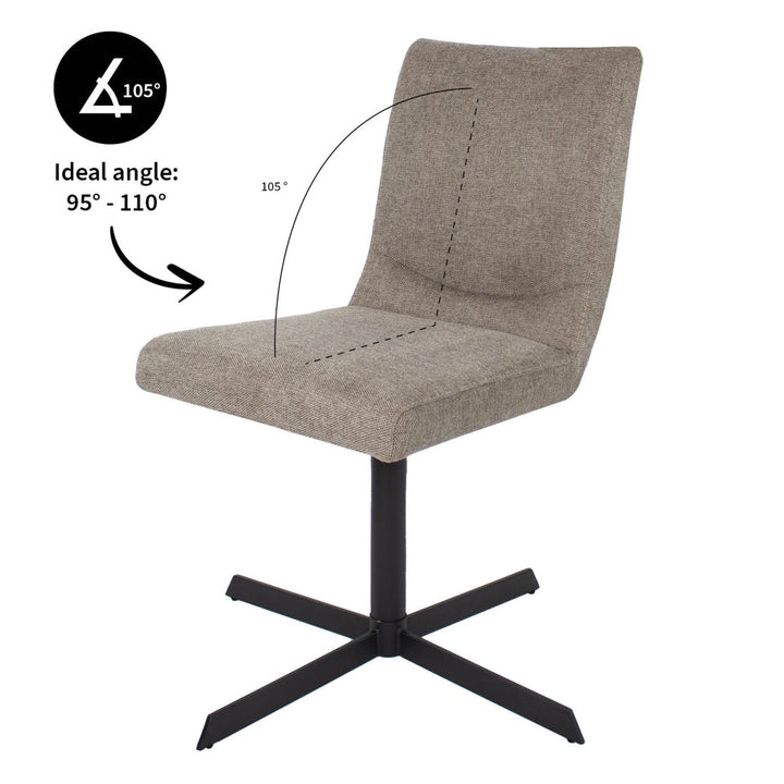 Chaise Pivotante Taupe Texturée Avec Cadre Métallique Et Rotation 360 | LYRA - Designix