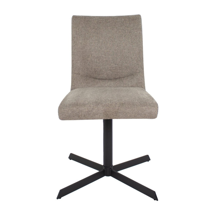 Chaise Pivotante Taupe Texturée Avec Cadre Métallique Et Rotation 360 | LYRA - Designix
