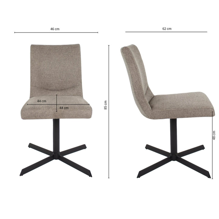 Chaise Pivotante Taupe Texturée Avec Cadre Métallique Et Rotation 360 | LYRA - Designix