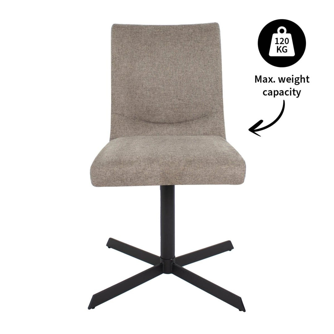 Chaise Pivotante Taupe Texturée Avec Cadre Métallique Et Rotation 360 | LYRA - Designix
