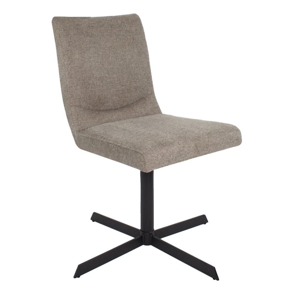 Chaise Pivotante Taupe Texturée Avec Cadre Métallique Et Rotation 360 | LYRA
