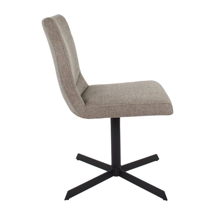 Chaise Pivotante Taupe Texturée Avec Cadre Métallique Et Rotation 360 | LYRA - Designix