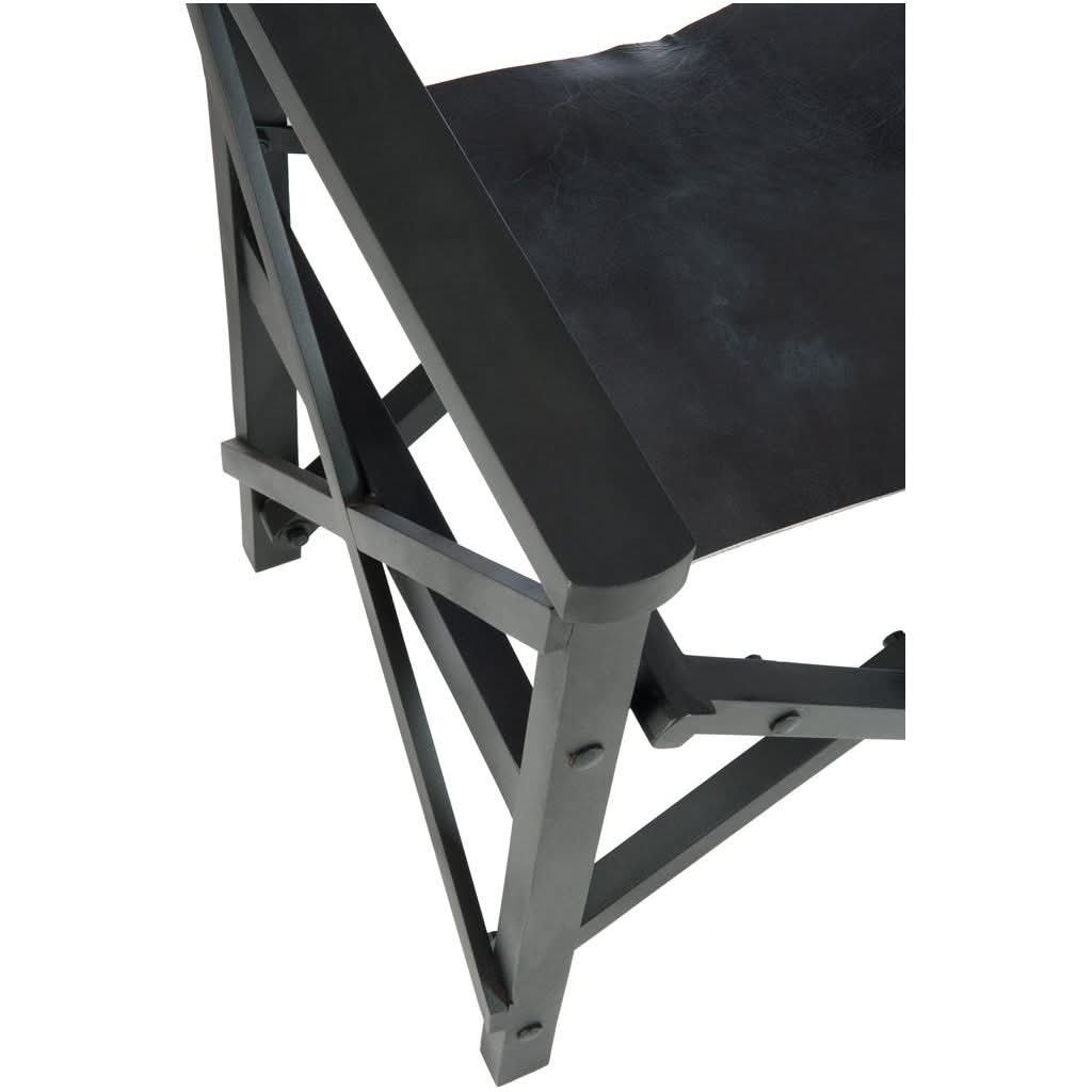 Chaise Pliante Bois Cuir Noir | Gira