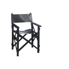 Chaise Pliante Bois Cuir Noir | Gira