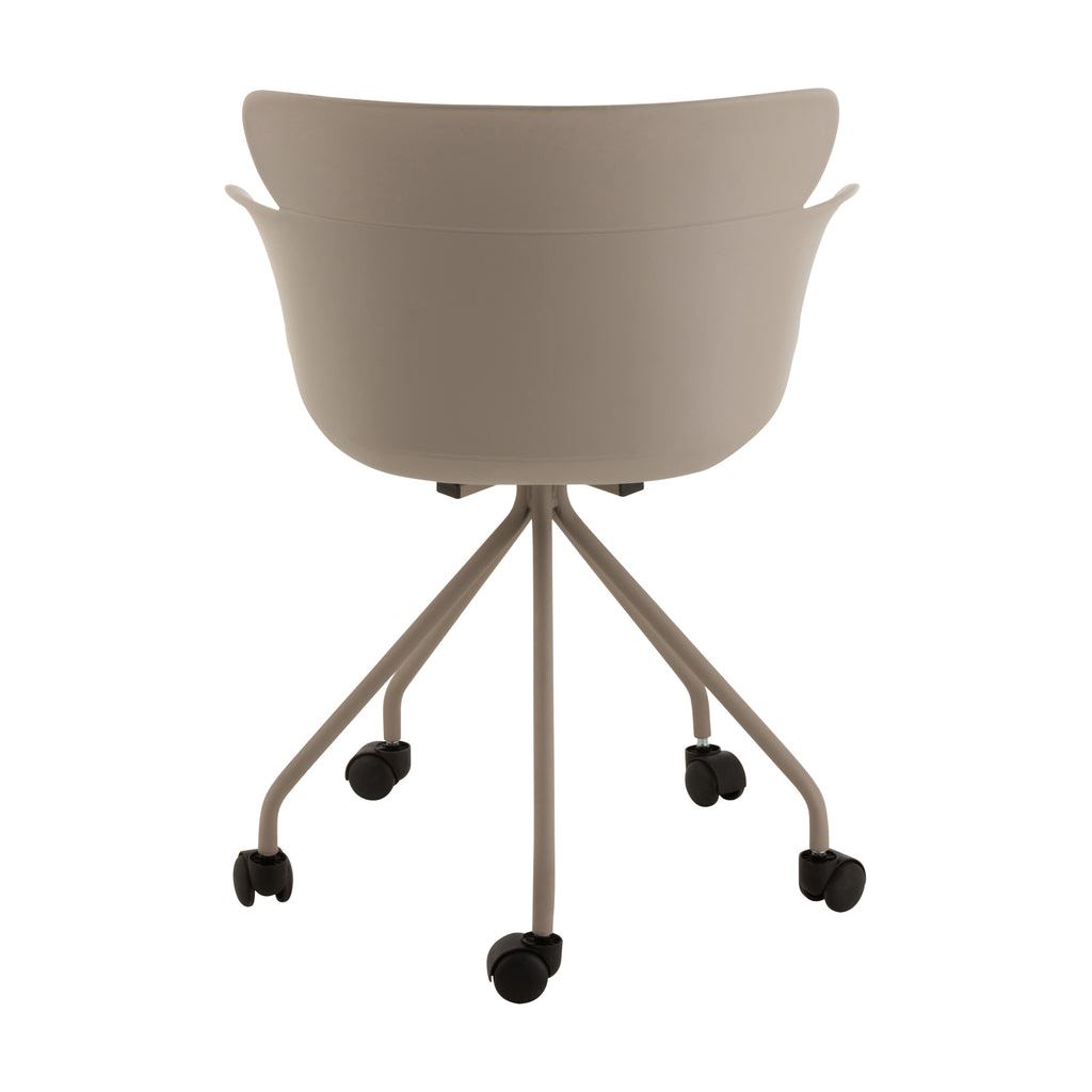 Chaise Polypropylène Avec Roues Grises | Hira - Designix Chaises
