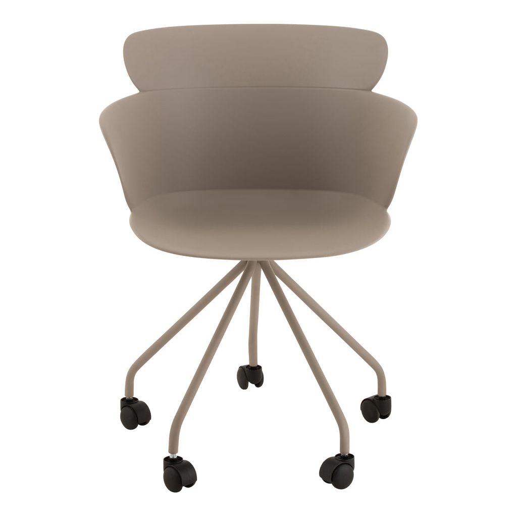 Chaise Polypropylène Avec Roues Grises | Hira - Designix Chaises