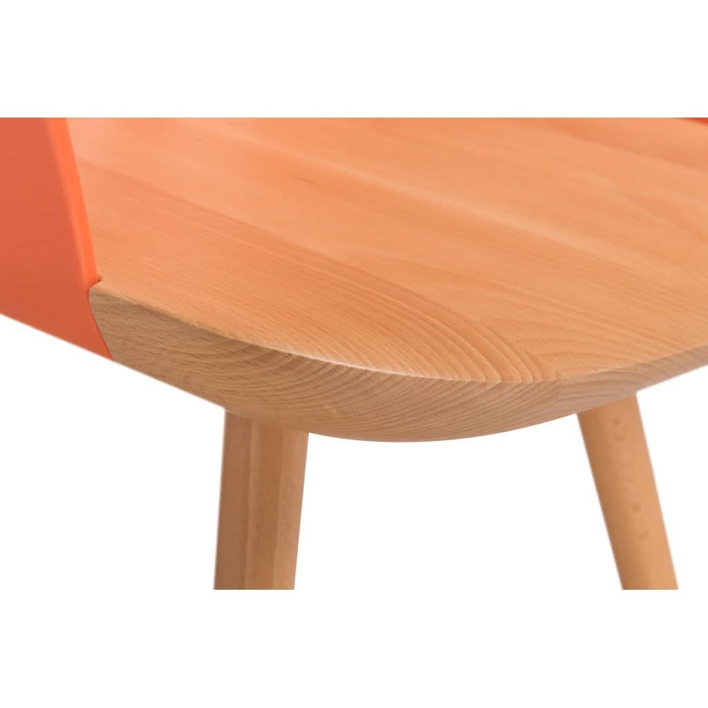 Chaise Rétro Orange Bois Polypropylène | Ilna