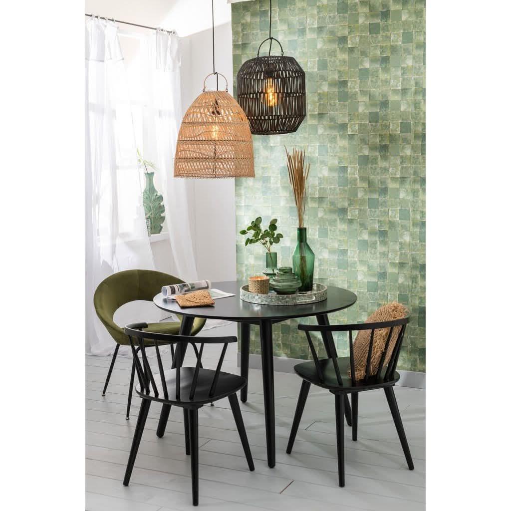 Chaise Ronde Métal Textile Verre | Kali