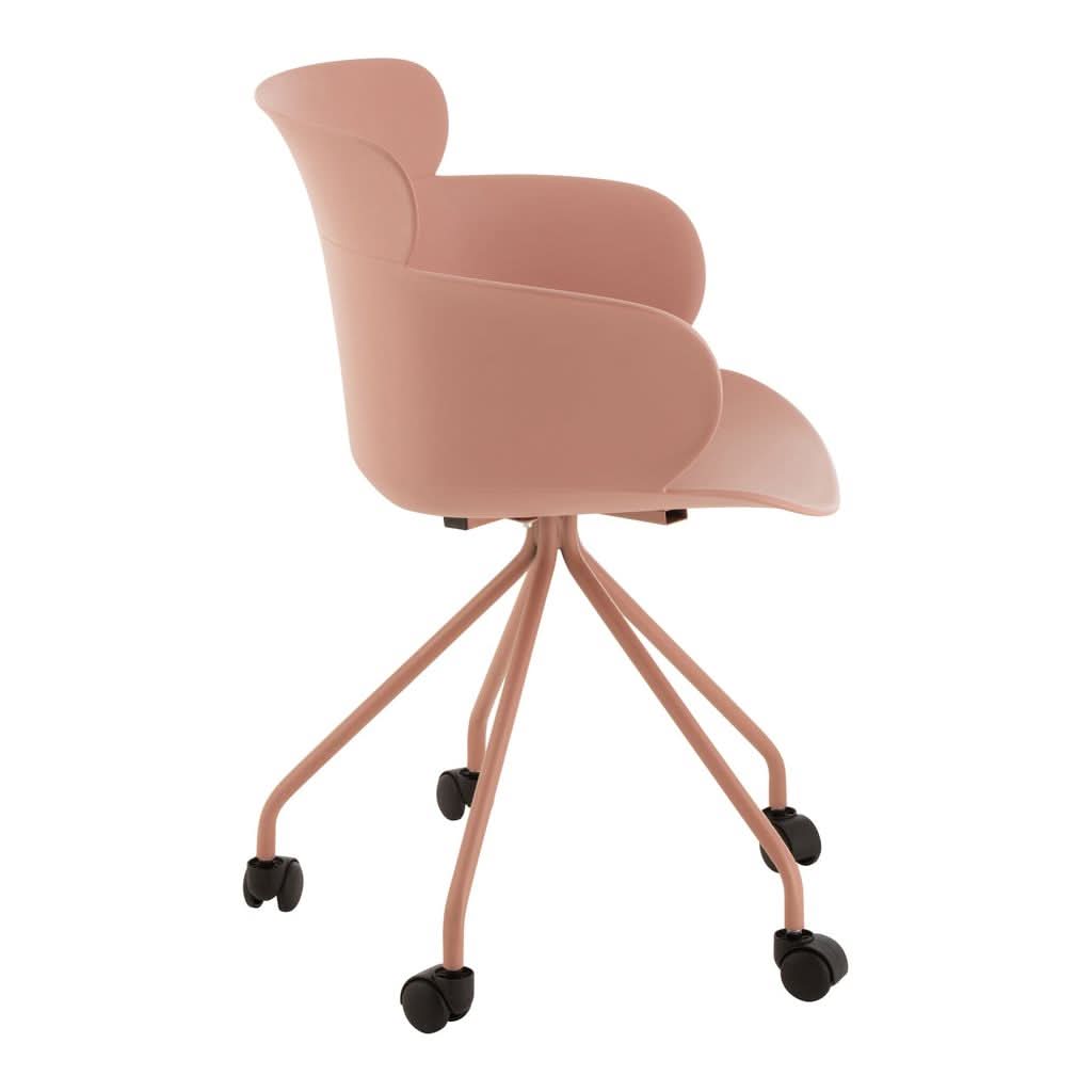 Chaise Rose Nude À Roues | Lora