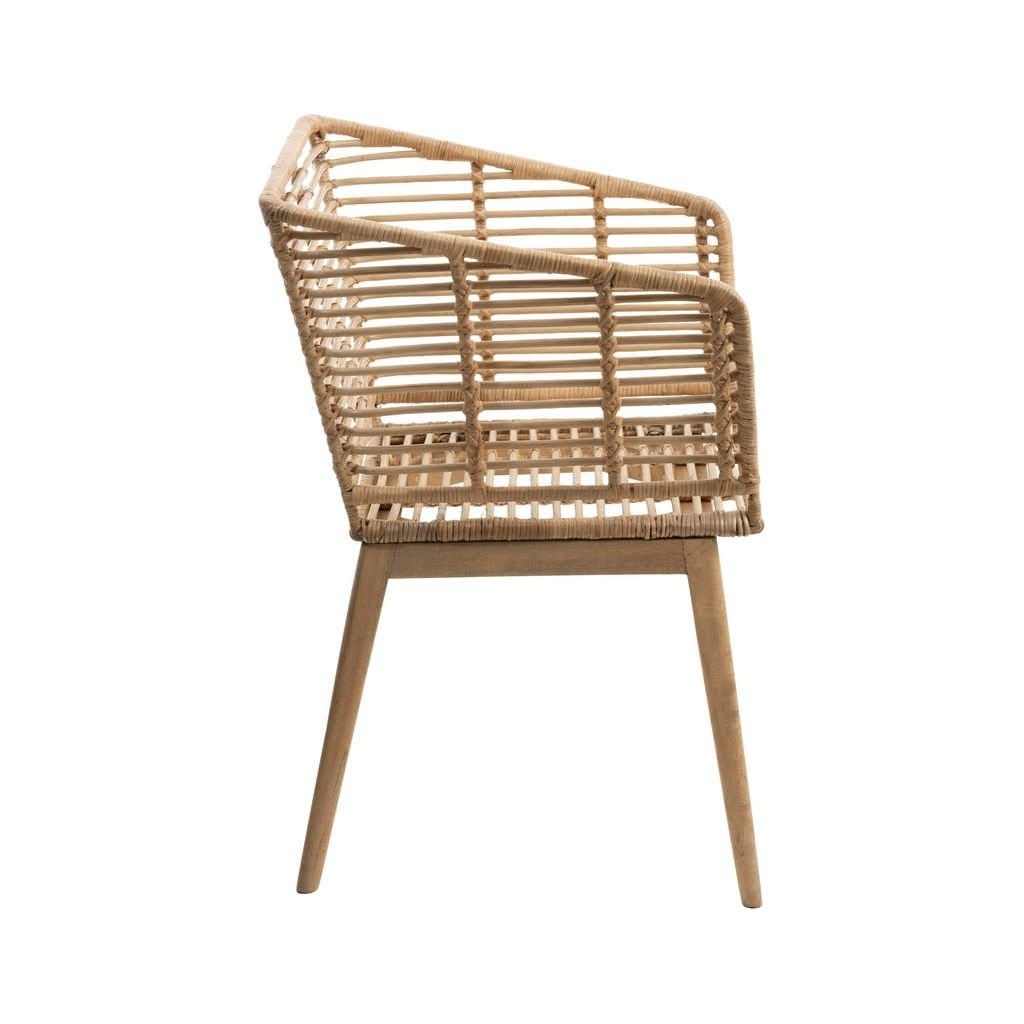 Chaise Rotin Bois Mangue Naturel | Mina - Designix Chaises