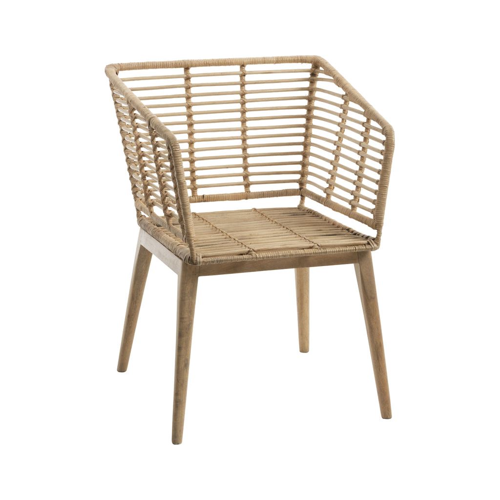 Chaise Rotin Bois Mangue Naturel | Mina - Designix Chaises