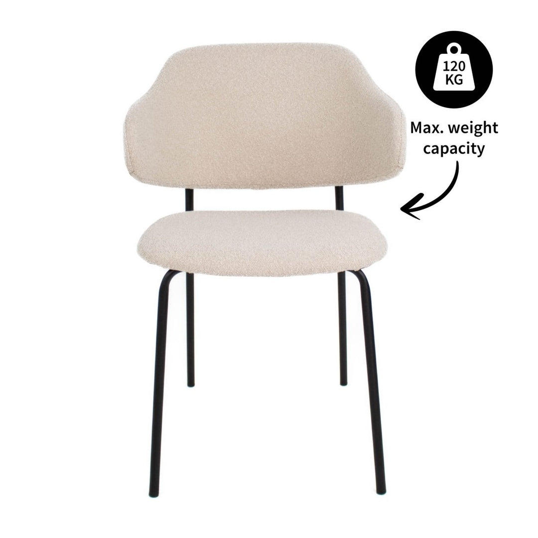 Chaise Salle À Manger Bouclé Confort Moderne | NOVA - Designix