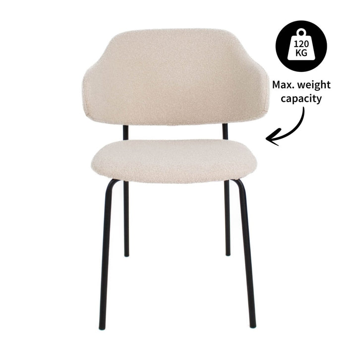 Chaise Salle À Manger Bouclé Confort Moderne | NOVA - Designix