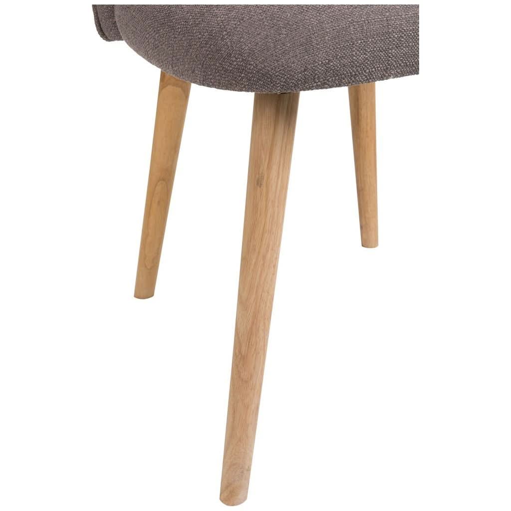 Chaise Textile Bois Greige | Tela - Designix Chaises