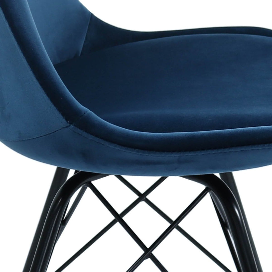 Chaise Velours Bleu Foncé Confort Moderne pour Salle à Manger | LUMI - Designix