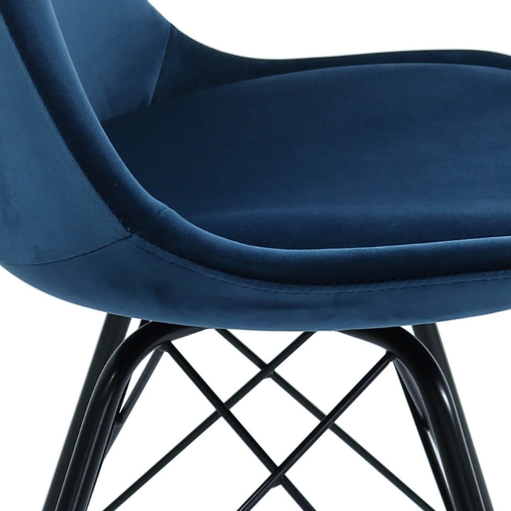 Chaise Velours Bleu Foncé Confort Moderne pour Salle à Manger | LUMI - Designix