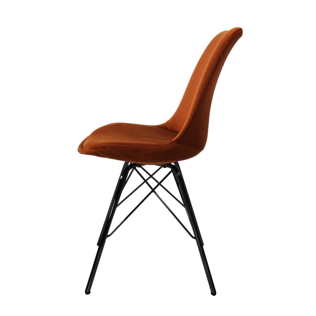 Chaise Velours Confort Moderne Orange Durable | LUMA - Designix