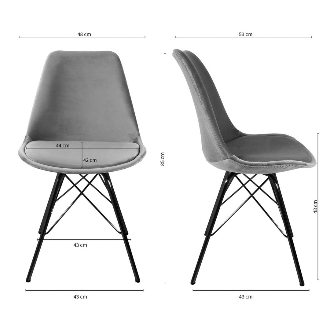 Chaise Velours Gris Ultra Confort Moderne et Élégante | NOVA - Designix