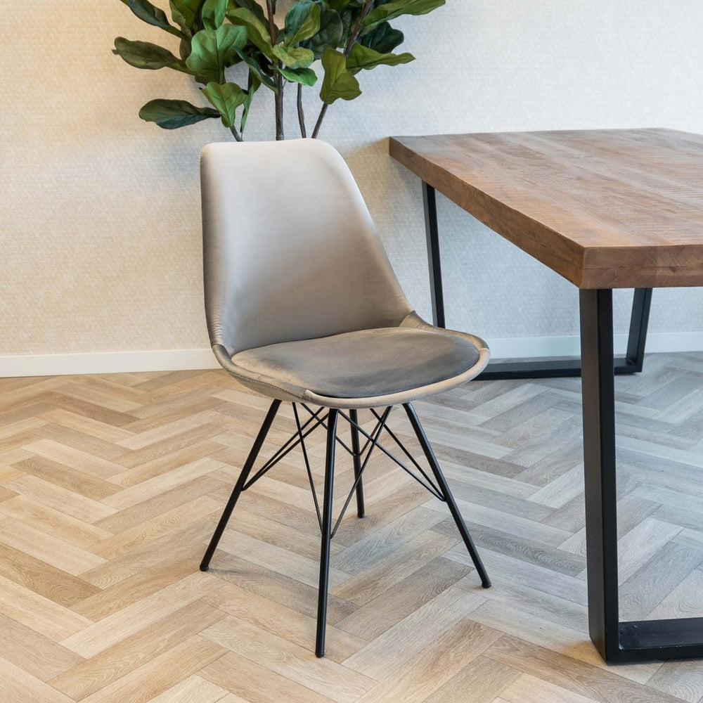 Chaise Velours Gris Ultra Confort Moderne et Élégante | NOVA - Designix