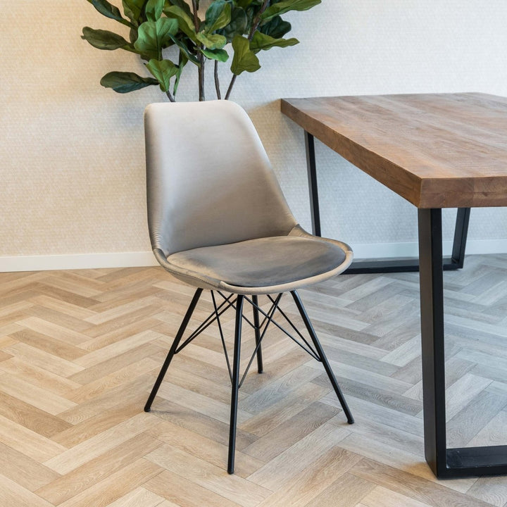 Chaise Velours Gris Ultra Confort Moderne et Élégante | NOVA - Designix