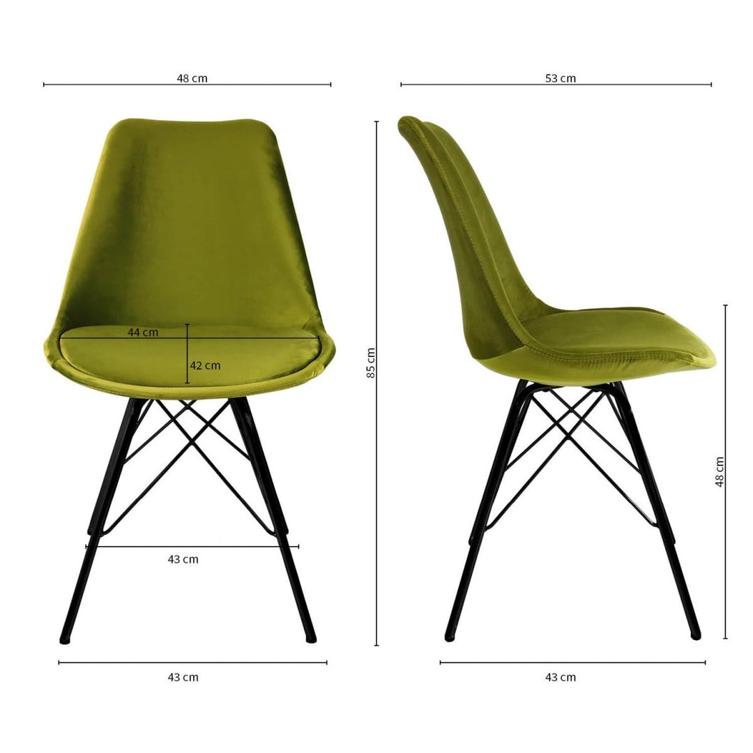 Chaise Velours Moderne Confort Siège Design Dossier Haut Vert | KYLI - Designix