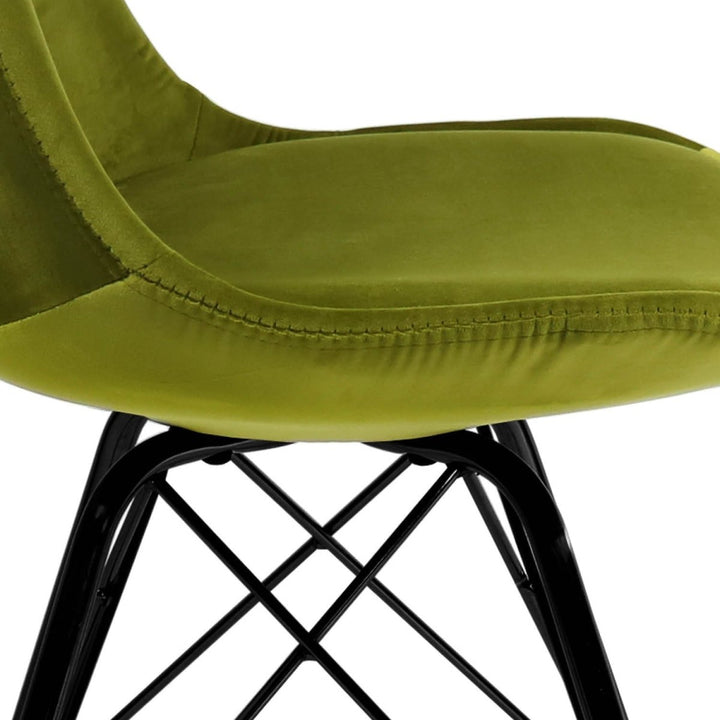 Chaise Velours Moderne Confort Siège Design Dossier Haut Vert | KYLI - Designix