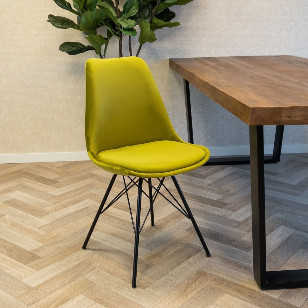 Chaise Velours Moderne Confort Siège Design Dossier Haut Vert | KYLI - Designix