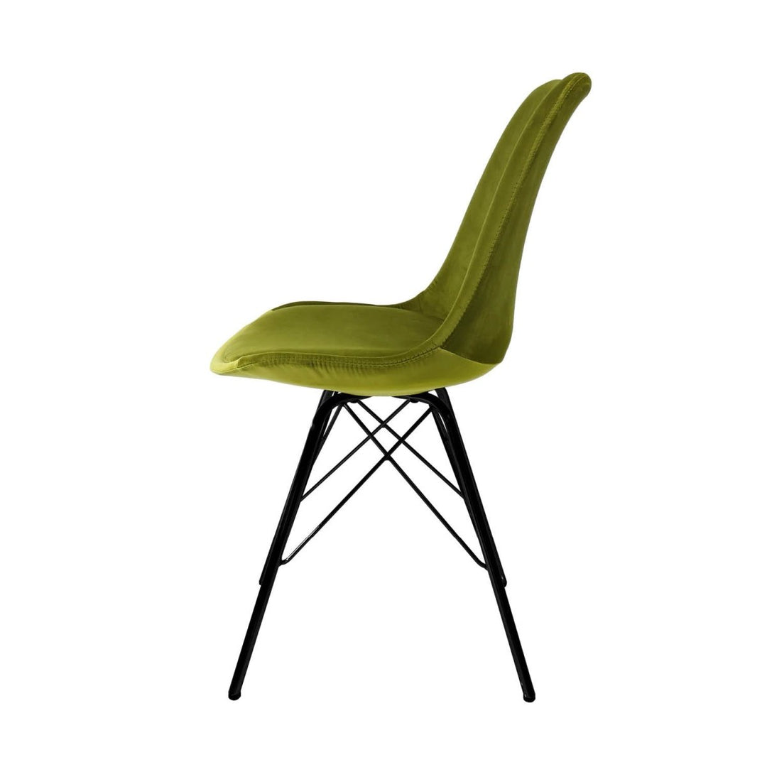 Chaise Velours Moderne Confort Siège Design Dossier Haut Vert | KYLI - Designix
