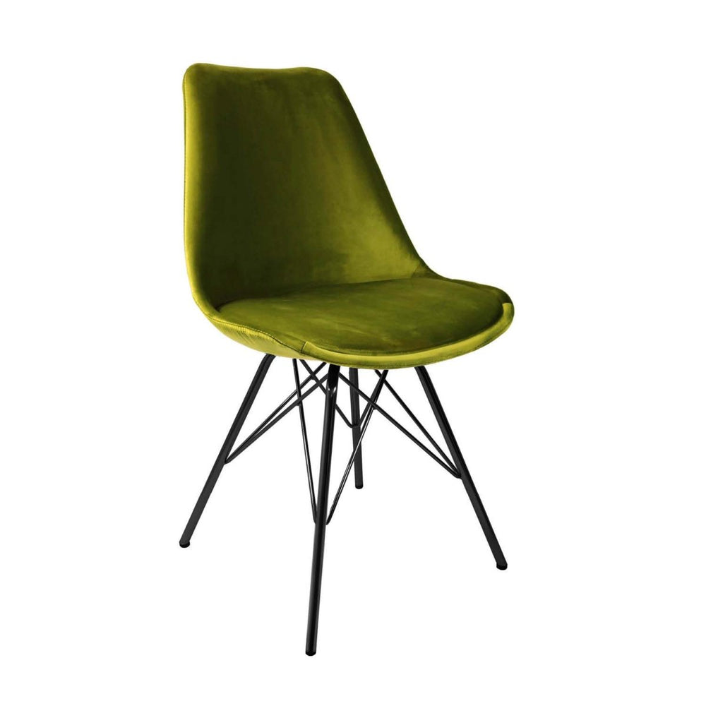 Chaise Velours Moderne Confort Siège Design Dossier Haut Vert | KYLI - Designix